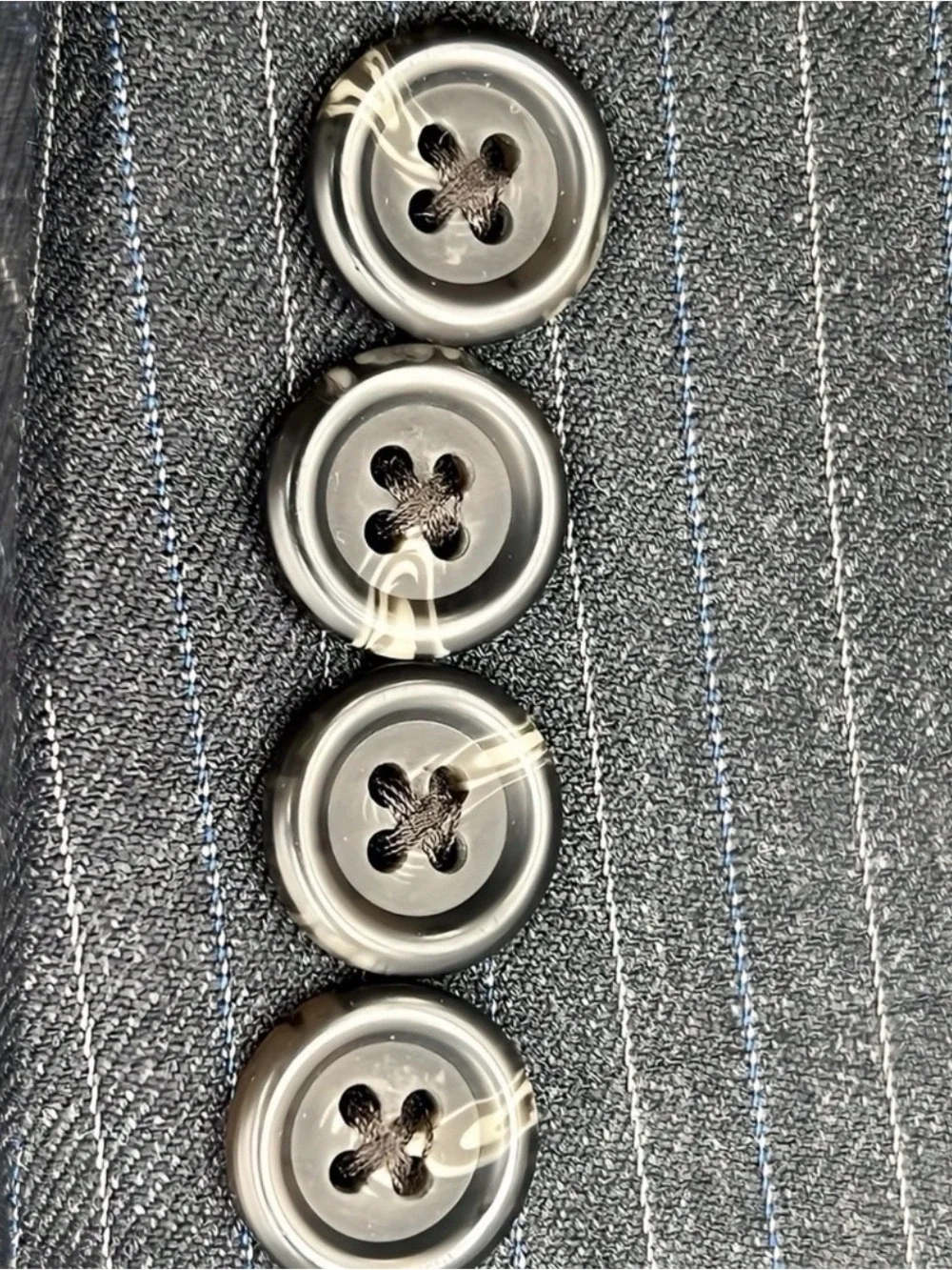 Ralph Lauren Mens 2 Pc Gray Pinstripe Wool Suit 42R 38W Pleated Cuffed Trousers